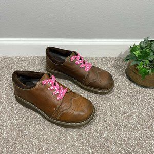 Dr. Martens Womens Size 8 Oxford Brown Leather Shoe Lace Up Cusion Sole